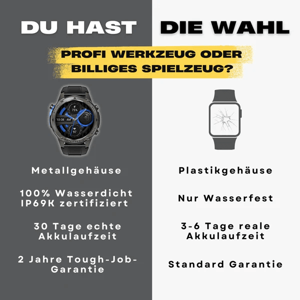 Vergleich BULLET-X PRO vs Standard Smartwatch